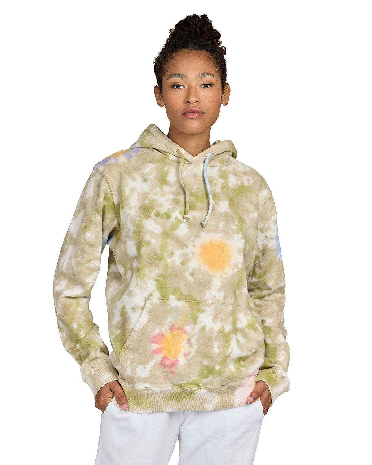 Unisex Made in USA Flower Tie-Dye Hooded Sweatshirt