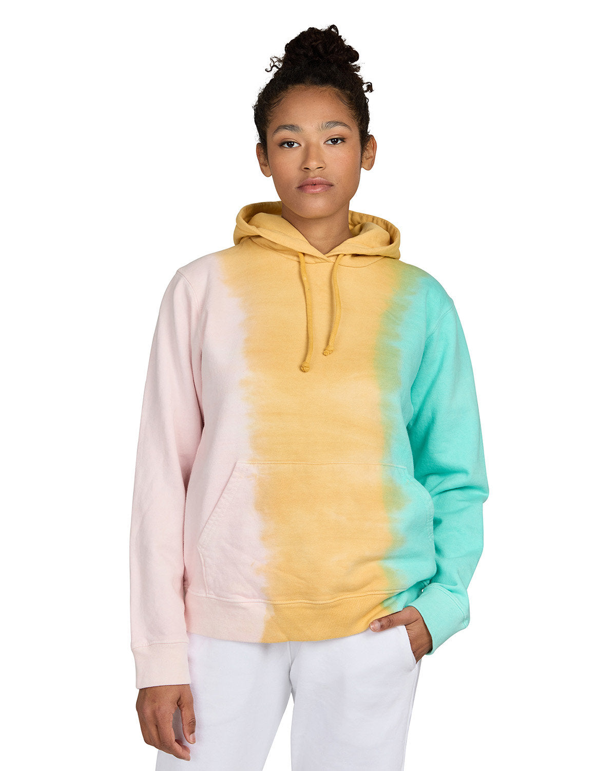 Unisex Made in USA Rainbow Tie-Dye Hooded Sweatshirt