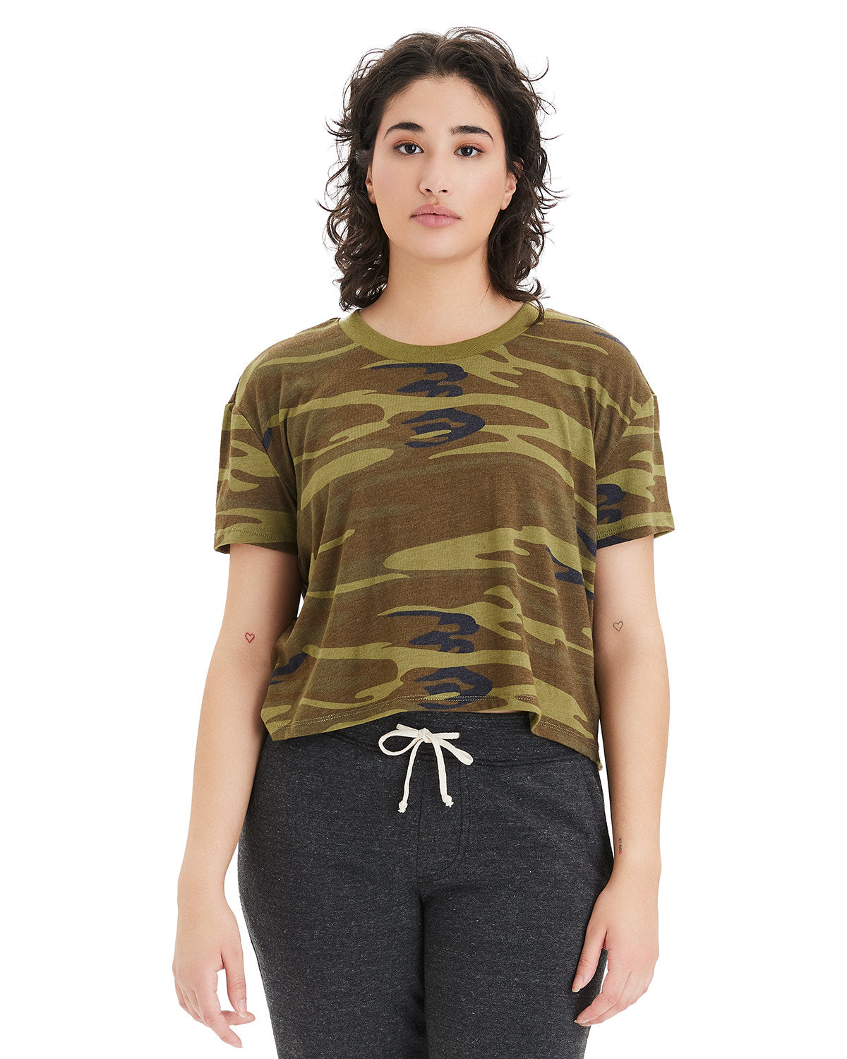 Ladies' Printed Headliner Cropped T-Shirt